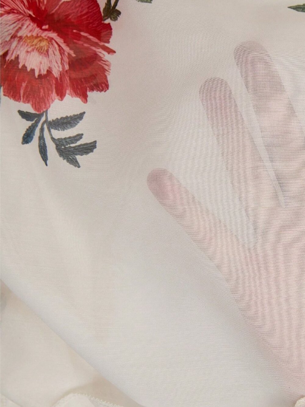 Multicolor Boho Women's Elegant Floral Print Ruffle Hem Blouse - Picture 6 of 7